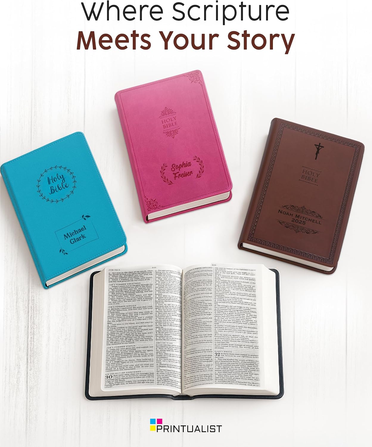 Personalized Gift Bible with Name Engraved, NIV Value Thinline, Large Print, New International Version, Custom Text & Design, Teal