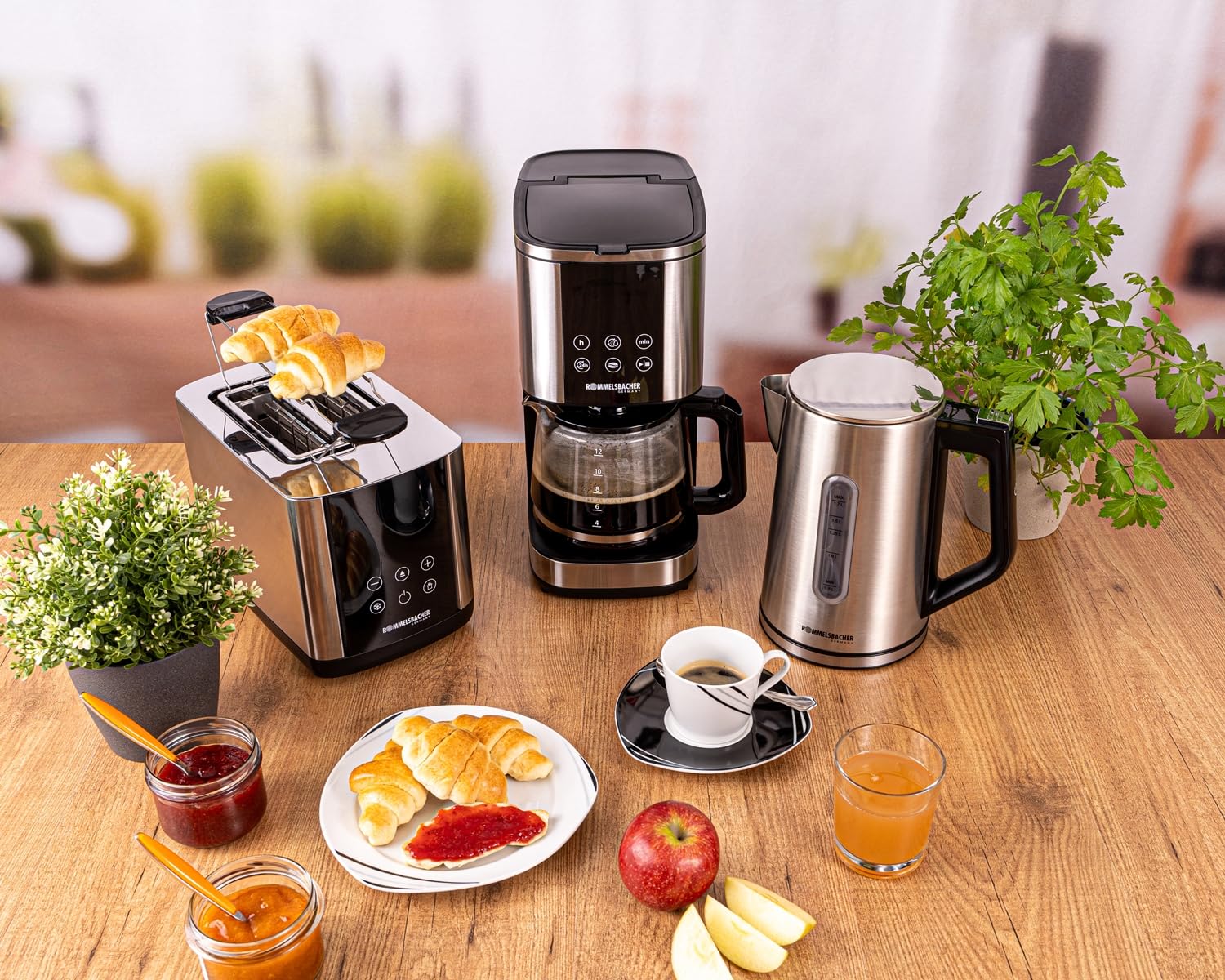 ROMMELSBACHER Wasserkocher WK 3000 – Stiftung Warentest Sieger 3/2025, 1,7 Liter, 1-Tasten-Steuerung, Stellstart-Funktion, Temperaturwahl von 45-100 °C, geschlossener Kannenboden, Kochstoppautomatik