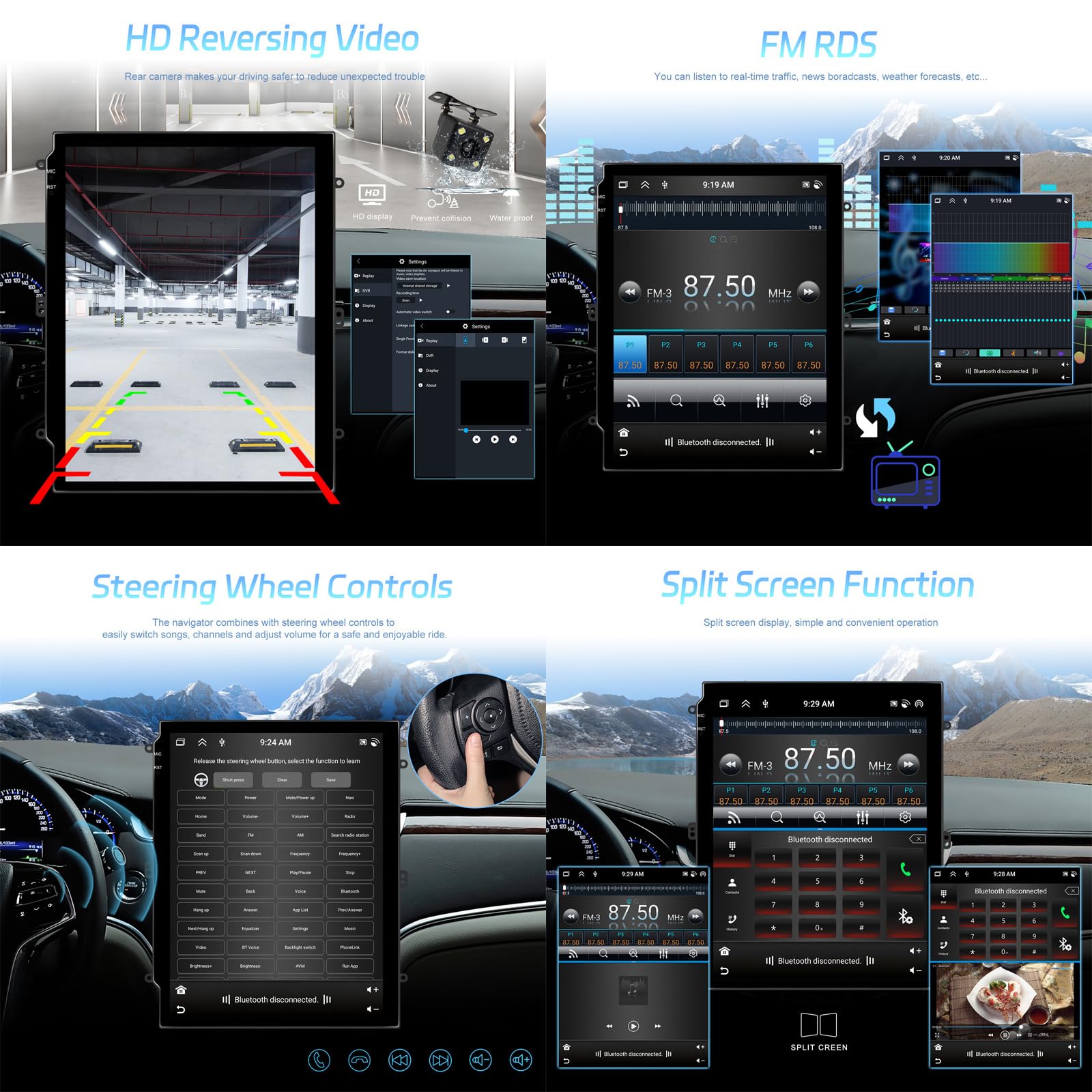 Android 15 Car Radio dla C-adillac Escalade GMT900 SLS (2007-2012) Wymiana Stereo Head Unit 9,7" QLED Touchscreen z odtwarzaczem multimedialnym Carplay GPS Navigation,M700s