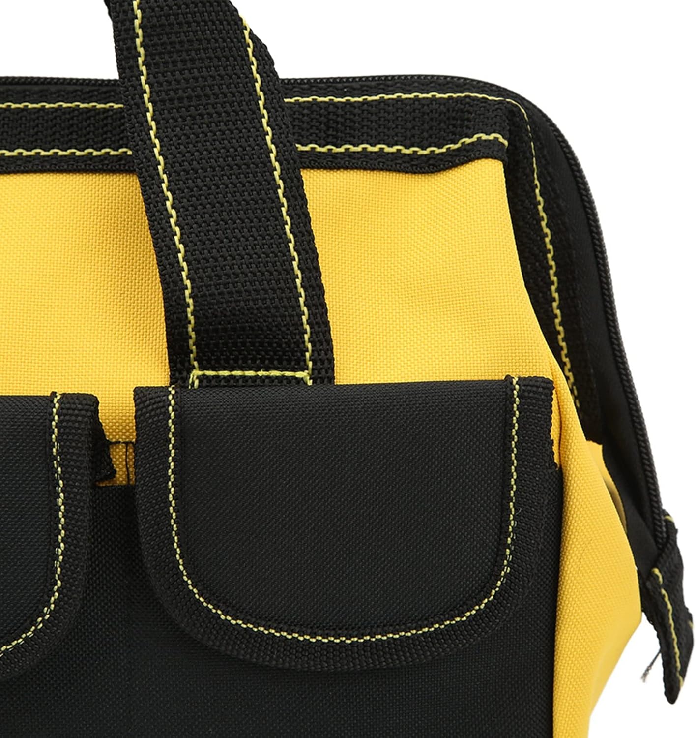 Heavy Duty Tool Bag, 1680D Oxford Cloth, Multiple Pockets, Yellow, 13 Inch, Open Top Design
