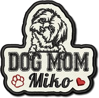 Customized Dog Mom Name Patches, Personalized Maltese Dog Mom Patch Sew Iron on Repair Embroidered Applique DIY Craft Decorative Gifts for Dog Lovers Clothing Jacket Backpack Hat