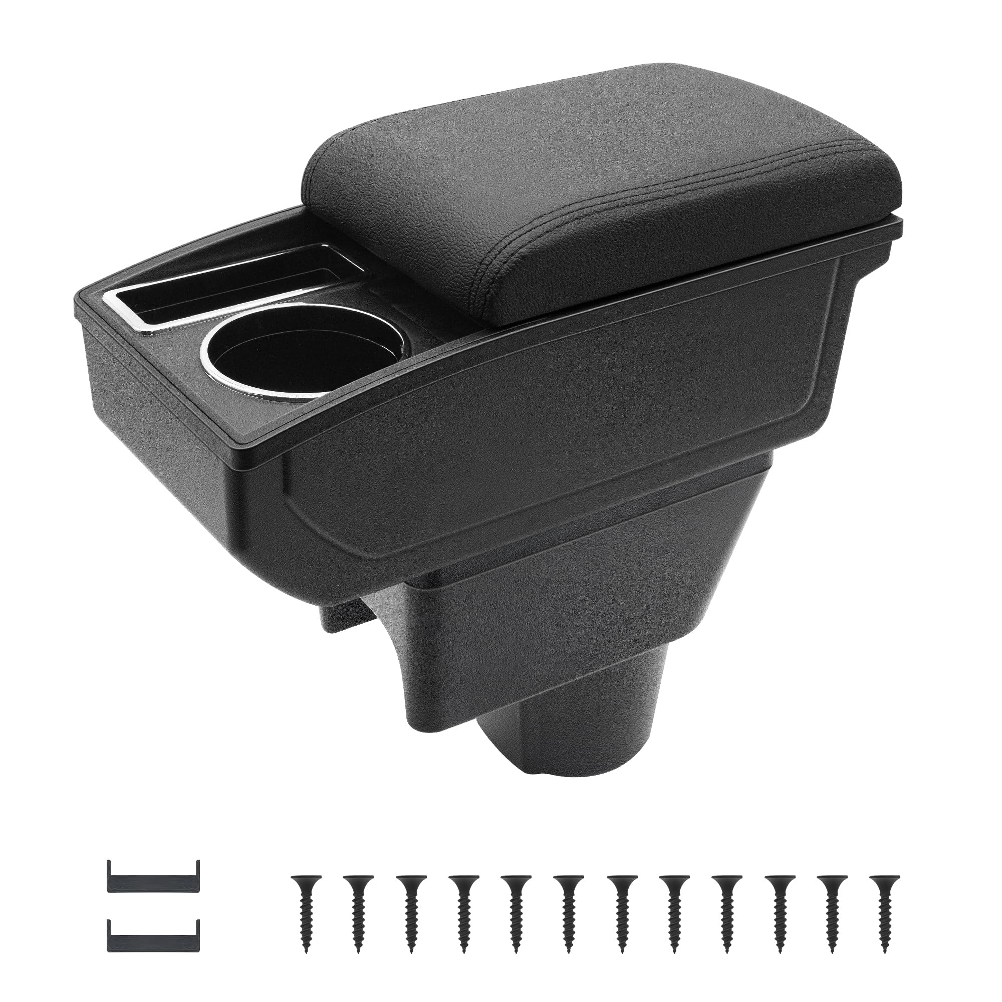 Accoudoir Double Couche Pour Renault Duster I 2010-2015 - Console Centrale Avec Porte-gobelets - Cuir PU
