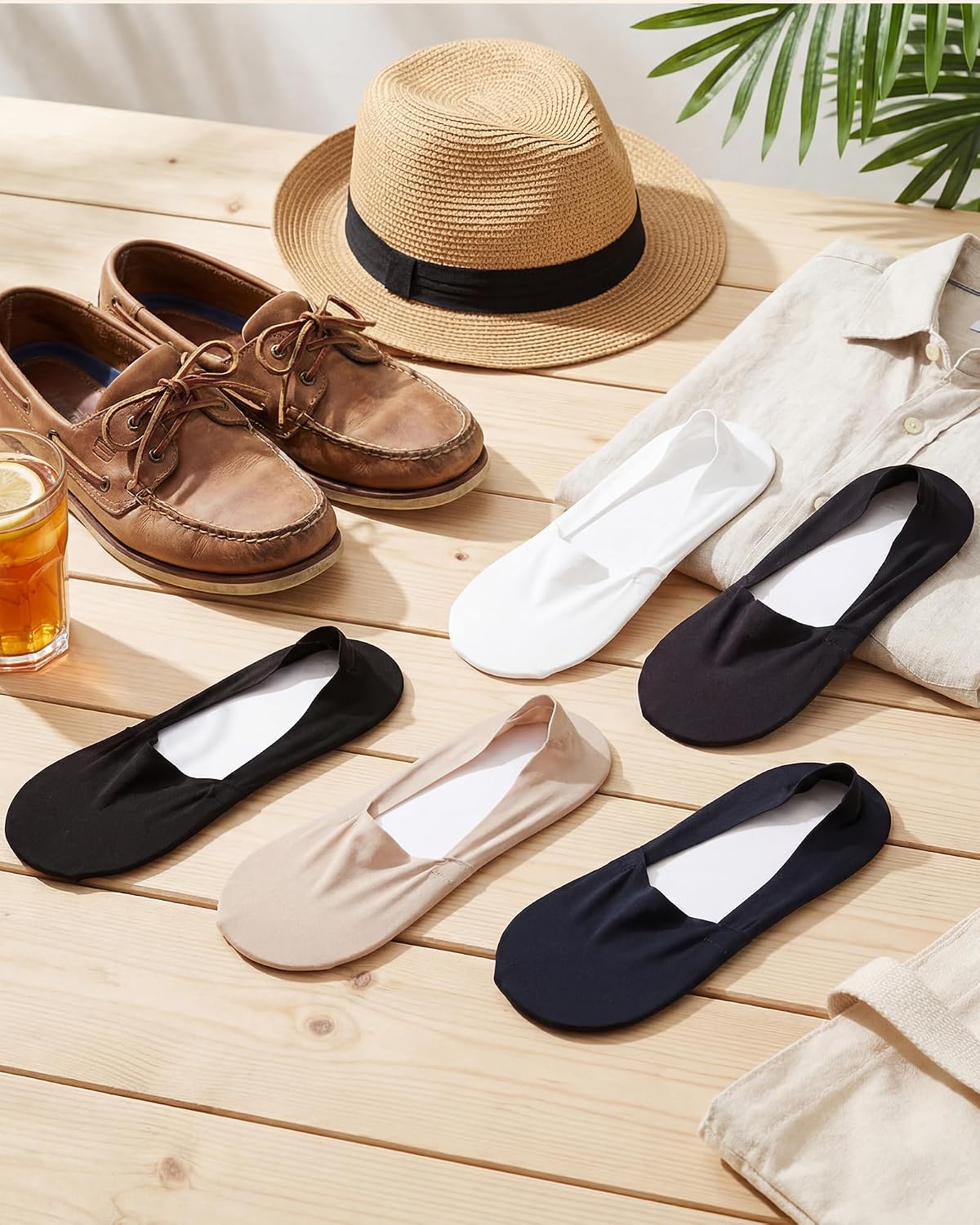 Cuffbow 18 Pairs Men No Show Thin Socks, Low Cut Liner Socks with Silicone Heel Grip, Ice Silk Sock for Loafers Cool Breathable Knit Cushioned Sole, 6 Colors, Men's 9-12