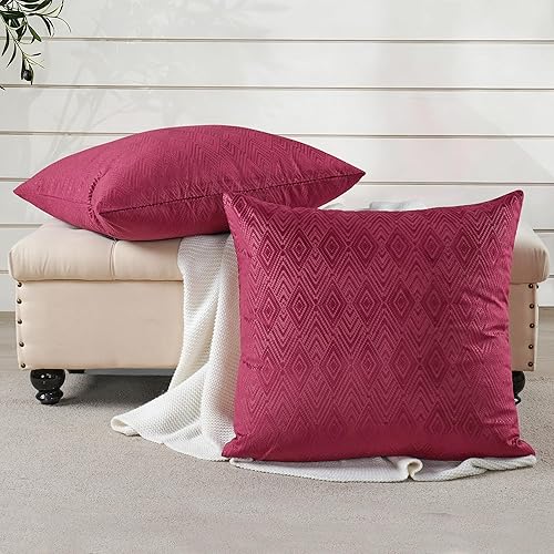 Miniatura 25 de Home Soft Things Ikat - Fundas de almohada de terciopelo de 4 piezas, 20 x 20 pulgadas, color azul, fundas de almohada cuadradas decorativas