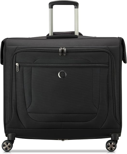 DELSEY Paris Helium DLX Carryon Garment Bag with Spinner Wheels, Black, Carry on 20 Inch