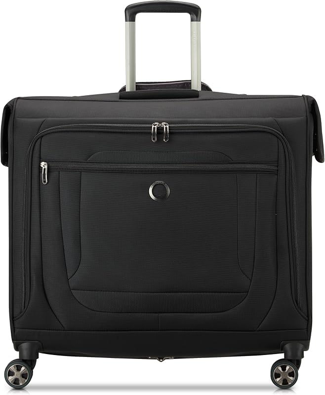 Helium DLX, portatrajes con ruedas y ruedas, negro | Bolsa de viaje para ropa facturada, construcción liviana, ruedas giratorias, cremallera SECURITECH, bolsa de viaje con ruedas para trajes y vestidos