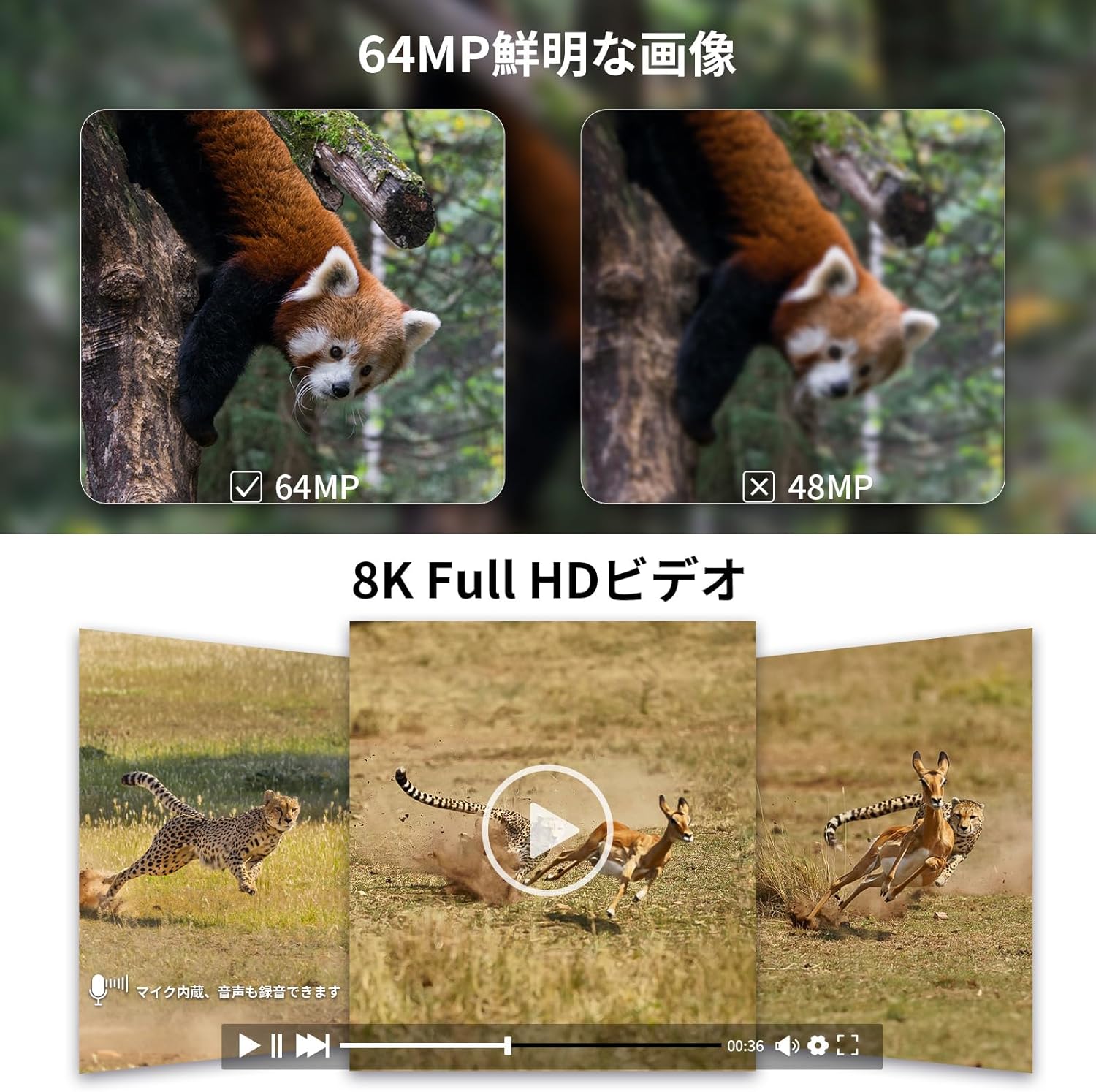 KJK Trail Camera 64MP Image and 8K Video Quality