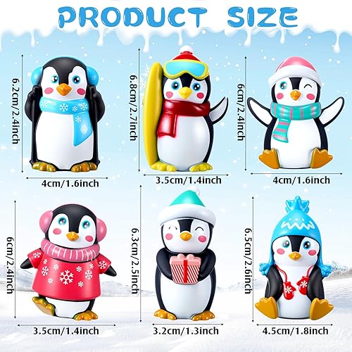 Miniatura 4 de Realspring Christmas Rubber Penguin Bulk Cute Squeak Floating Penguin Rubber Animals Bathtub Toy Winter for Kids Xmas Stocking Stuffers Xmas Tree