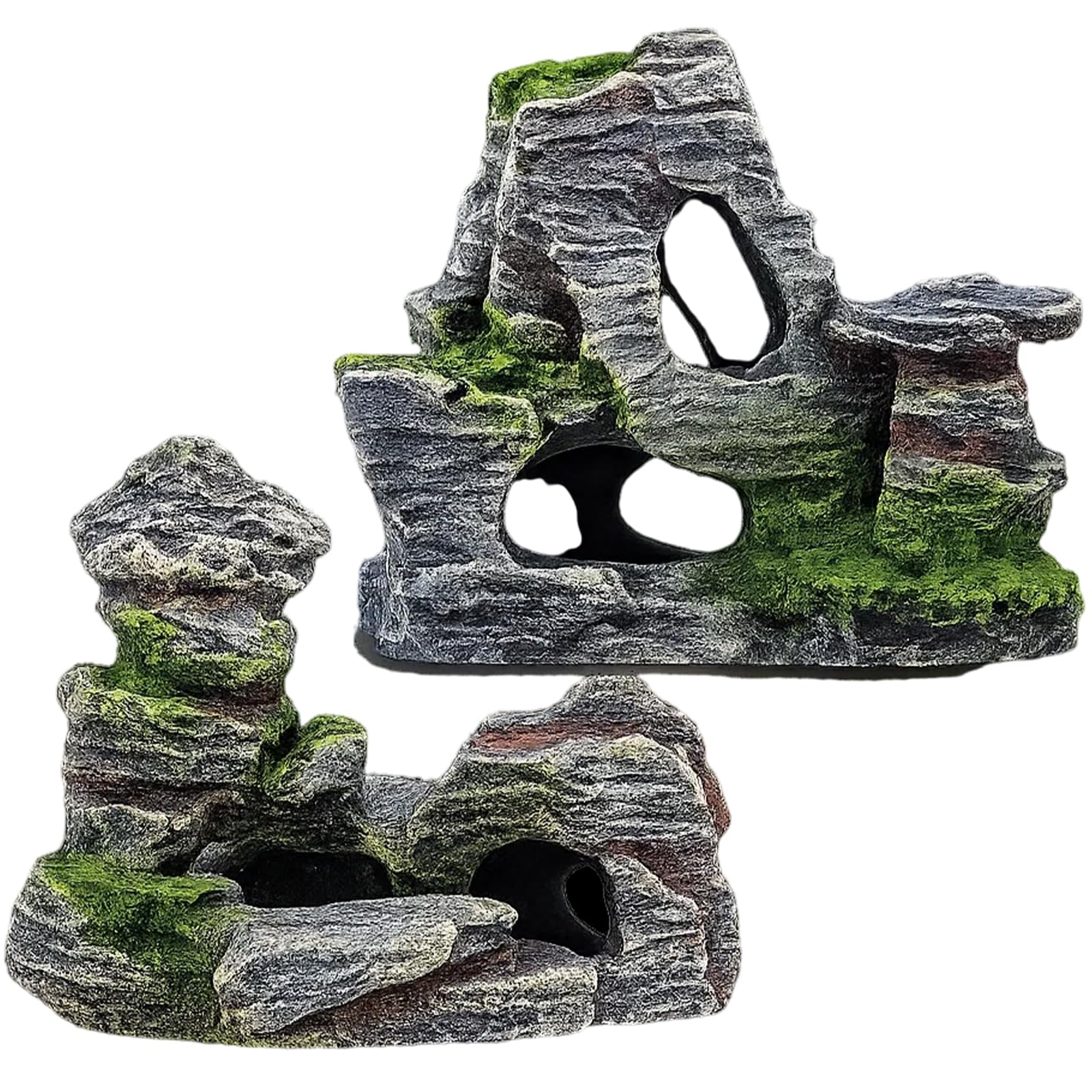 PSFXBM Fish Tank Decoration Aquarium Stone Aquarium Decorating,2pcs Fish Tank Rockery Hiding Cave Decoration for Fish Tank For Fish Tank Decor Stone for Aquascape for Aquatic Pets