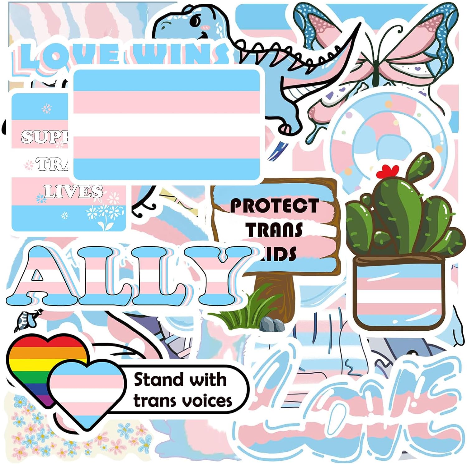 Amazon.com: MEPLUM Trans Pride Stickers, 50 PCS FTM Transgender ...