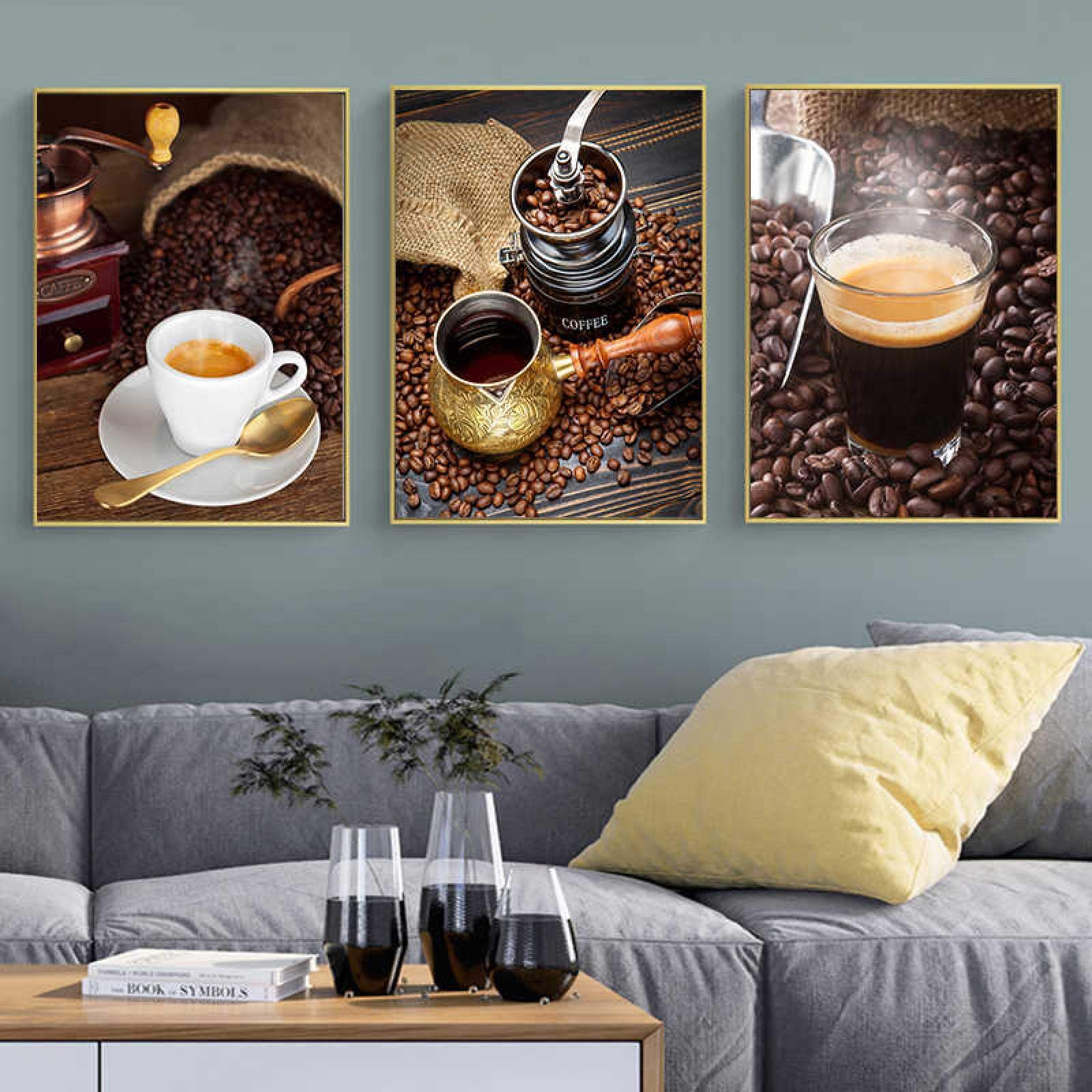 Art mural impression sur toile nourriture lot de 3 tableaux modernes pour cuisine