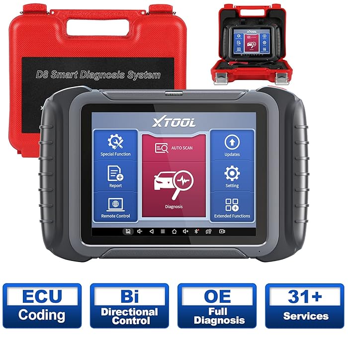 Buy XTOOL D8 Automotive Diagnostic Scan Tool with ECU Coding, BiDirectional Control, OE Level