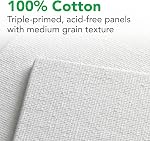 Daler-Rowney Simply Canvas Panel, 11x14 inches, 3 Pack - Artist Canvas for Oil, Acrylic, Pouring & Mixed Media - 100% Cotton, Triple Primed,White