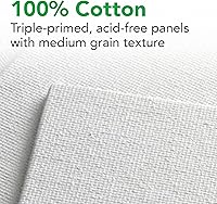 Vista 2 de Daler-Rowney Simply - Panel de lienzo de 11 x 14 pulgadas, paquete de 3 lienzos para óleo, acrílico, vertido y mixtos, 100% algodón, triple
