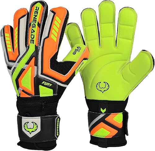Vista 10 de Renegade GK Fury - Guantes de portero de alto rendimiento, protección antimicrobiana (tallas 6-11, 7 estilos, nivel 4), protectores de dedo Pro-Tek