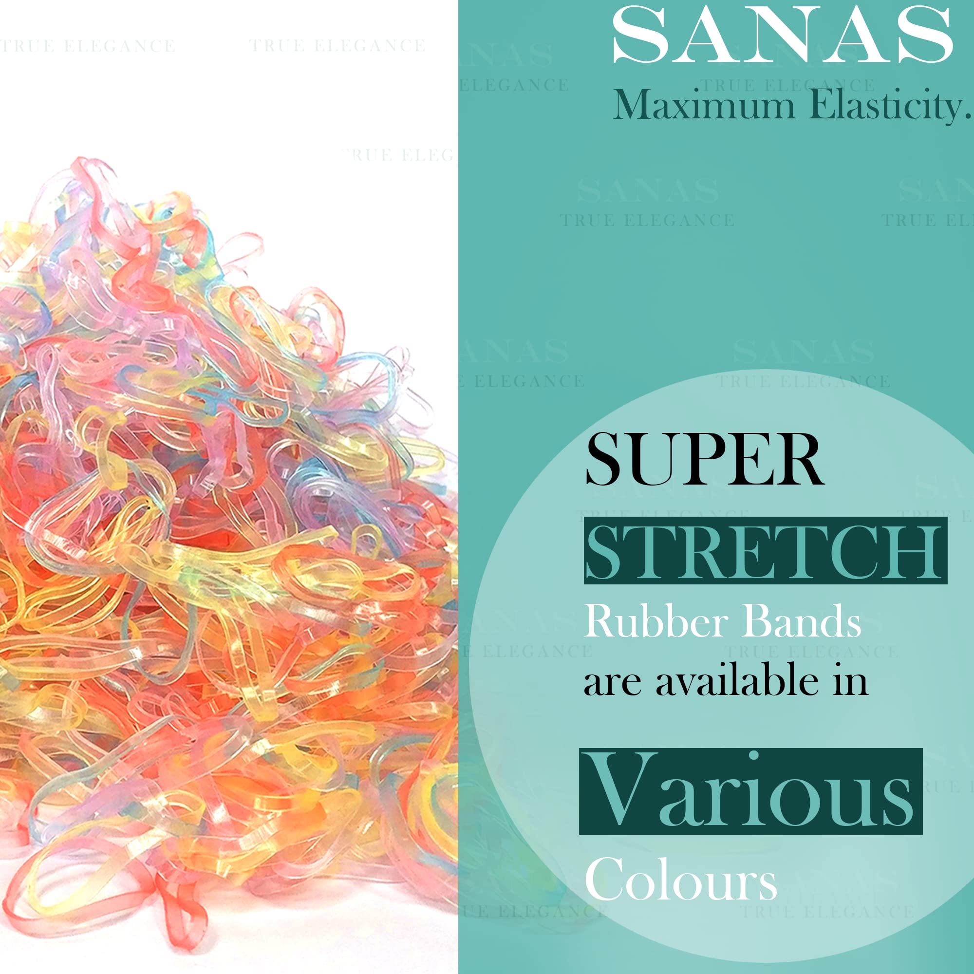 Sanas Mini Elastic Rubber Bands 1100Pcs Multicolour Elastic Gulel Rubbers for Home Office Kitchen Stationary Small Multi-Purpose Baby Hair Ties Reusable Assorted Colours 1100Pcs (Pastel) 2