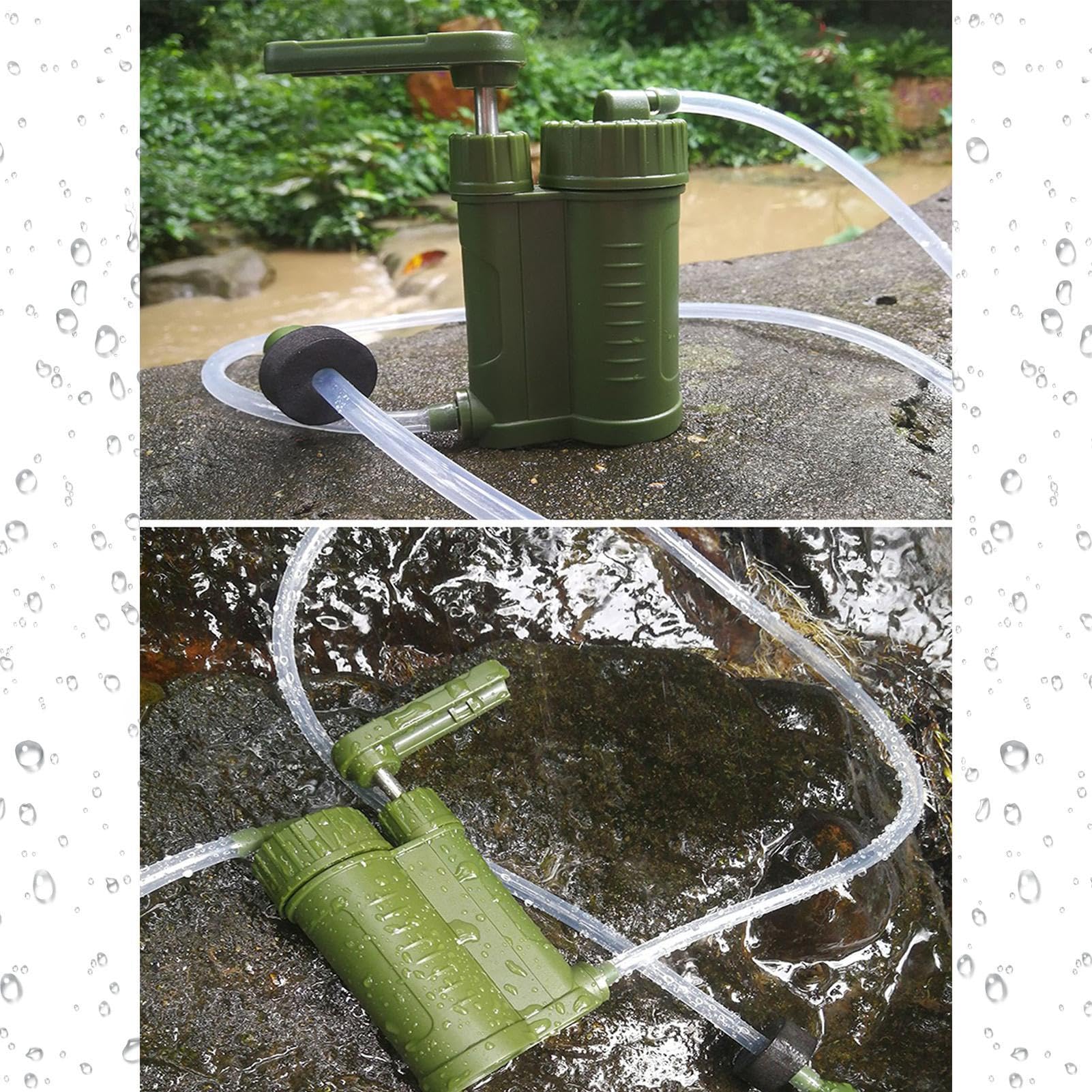 Filtro de soluciones de agua para exteriores de emergencia, compacto y | portátil, purificador de agua para viajes, camping y senderismo, purificador de agua eficaz para fuentes naturales y