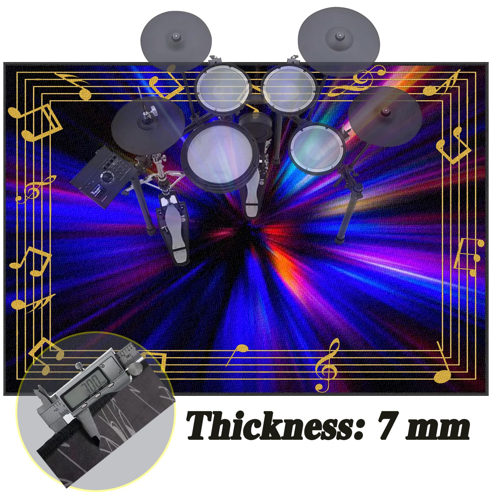 Bęben Dywan Dźwiękoszczelna Mata do baterii Elektroniczna Bateria Bateria Dywaniki Dywaniki Pump Box Antypoślizgowe Maty Bębnowe Maty Wodne 140 x 100 cm