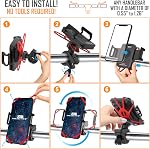 TruActive Support de téléphone de vélo Premium pour téléphones 4"-7" inclus 6 Bandes de couleurs réutilisables - Outil Free handlebar Mount pour vélo, moto, scooter électrique, ATV