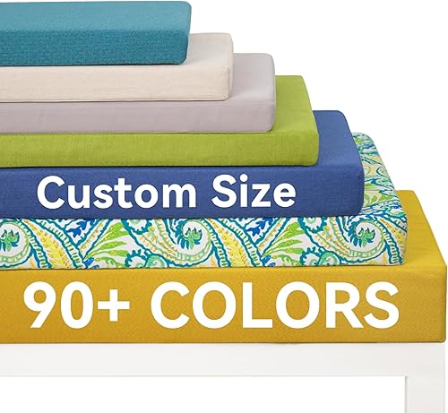 Focuprodu Cojín de banco personalizado, cojines para muebles de patio, cojines de asiento de ventana duraderos antideslizantes, cojines de banco