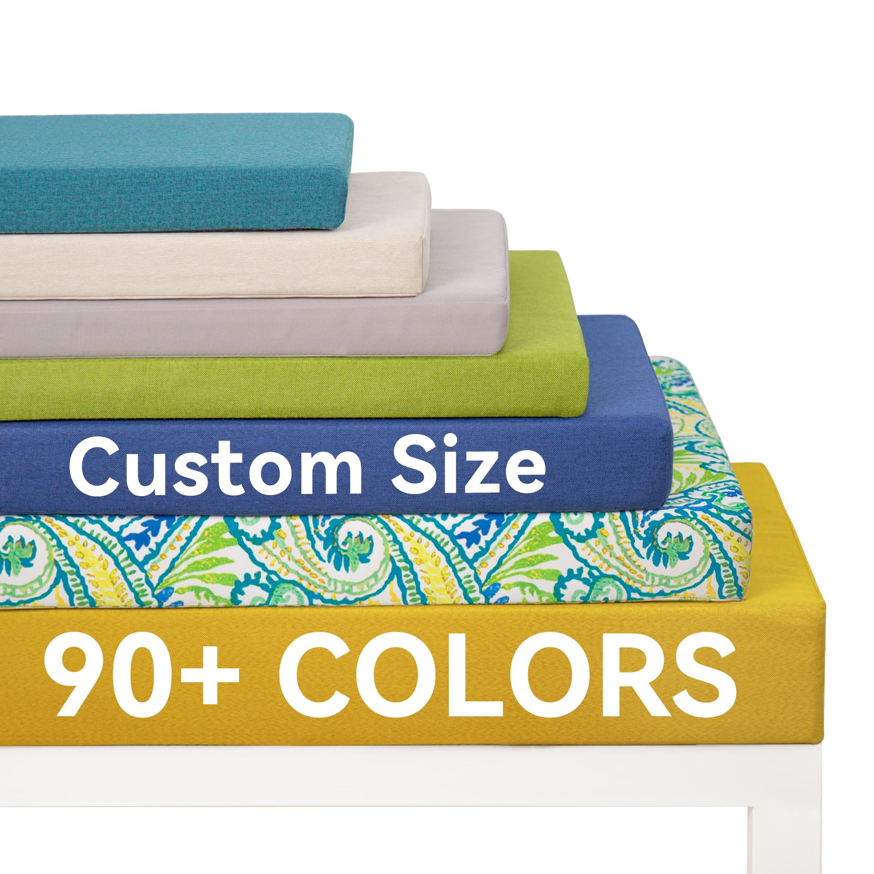 Focuprodu Custom Bench Cushion, Patio Furniture Cushions, Non-silp Durable Window Seat Cushions, Personalized Custom Furniture Bench Cushions, 100+ Colors to Choose (Custom Size, Custom Color)