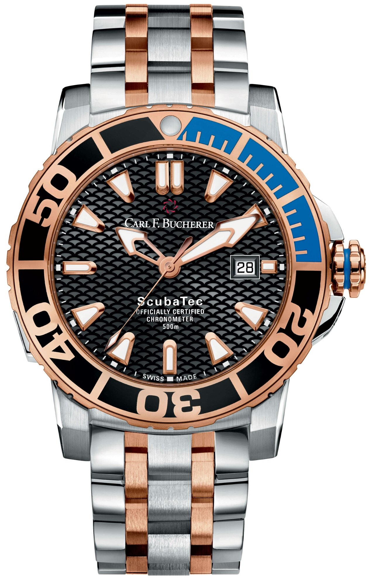 Carl F Bucherer Patravi ScubaTec Rose Gold Steel Men's Watch Model 00.10632