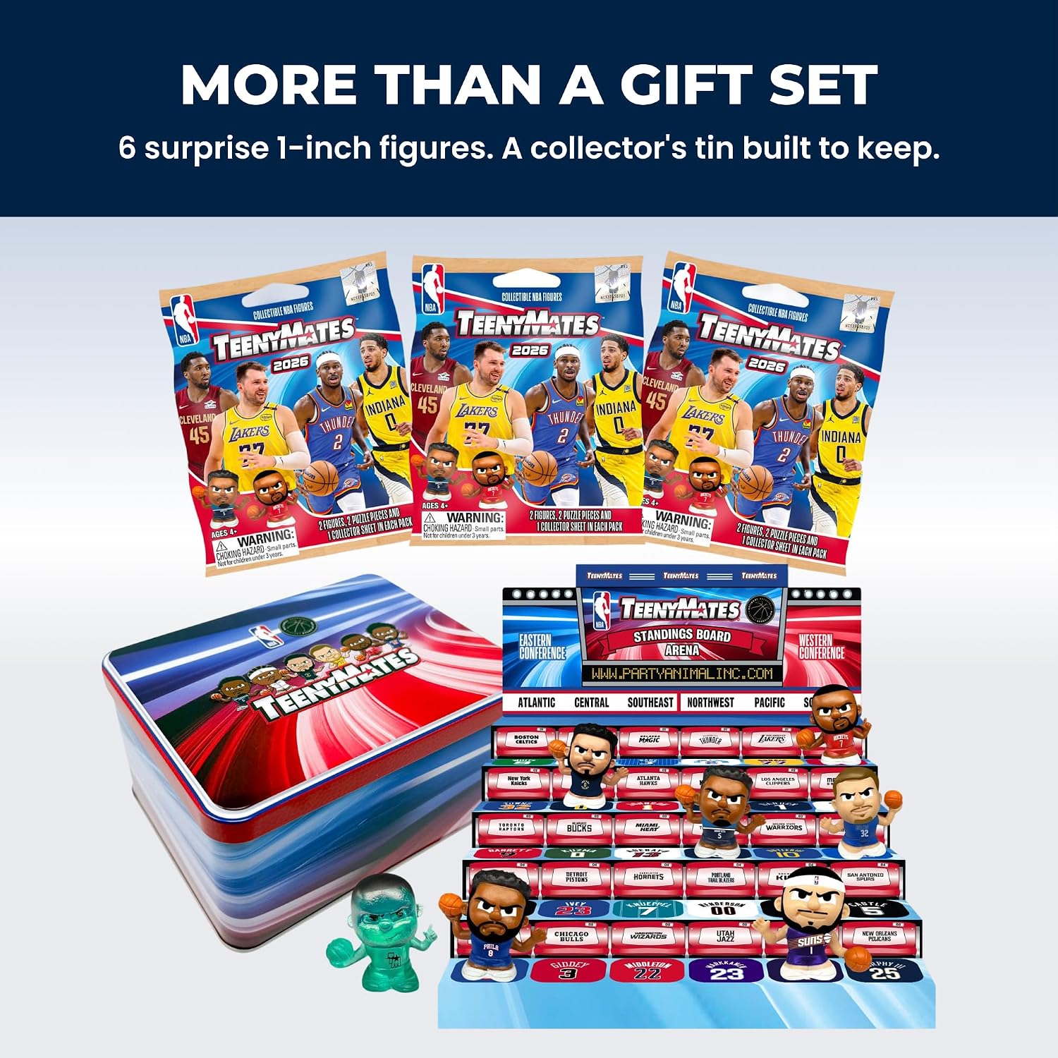 TeenyMates NBA Basketball Legends Action Figures Gift Set, Collectible Tin image 3