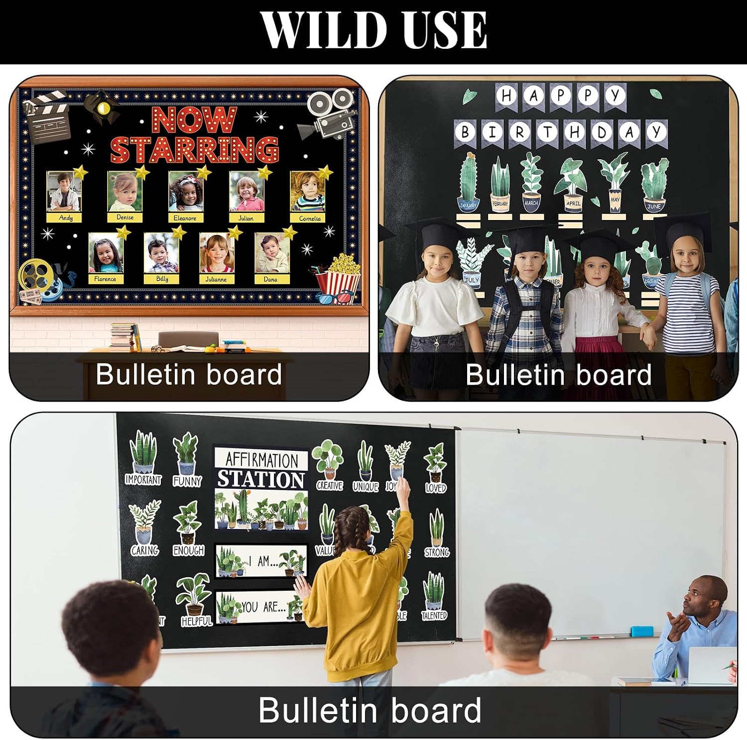 Black Bulletin Board Roll Reusable Waterproof Erasable Bulletin Board Fade Resistant Wrinkle Resistant Poster Non-Woven Fabric Bulletin Board Roll for Classroom Decor Wrapping Crafts（15.7" x 26ft）