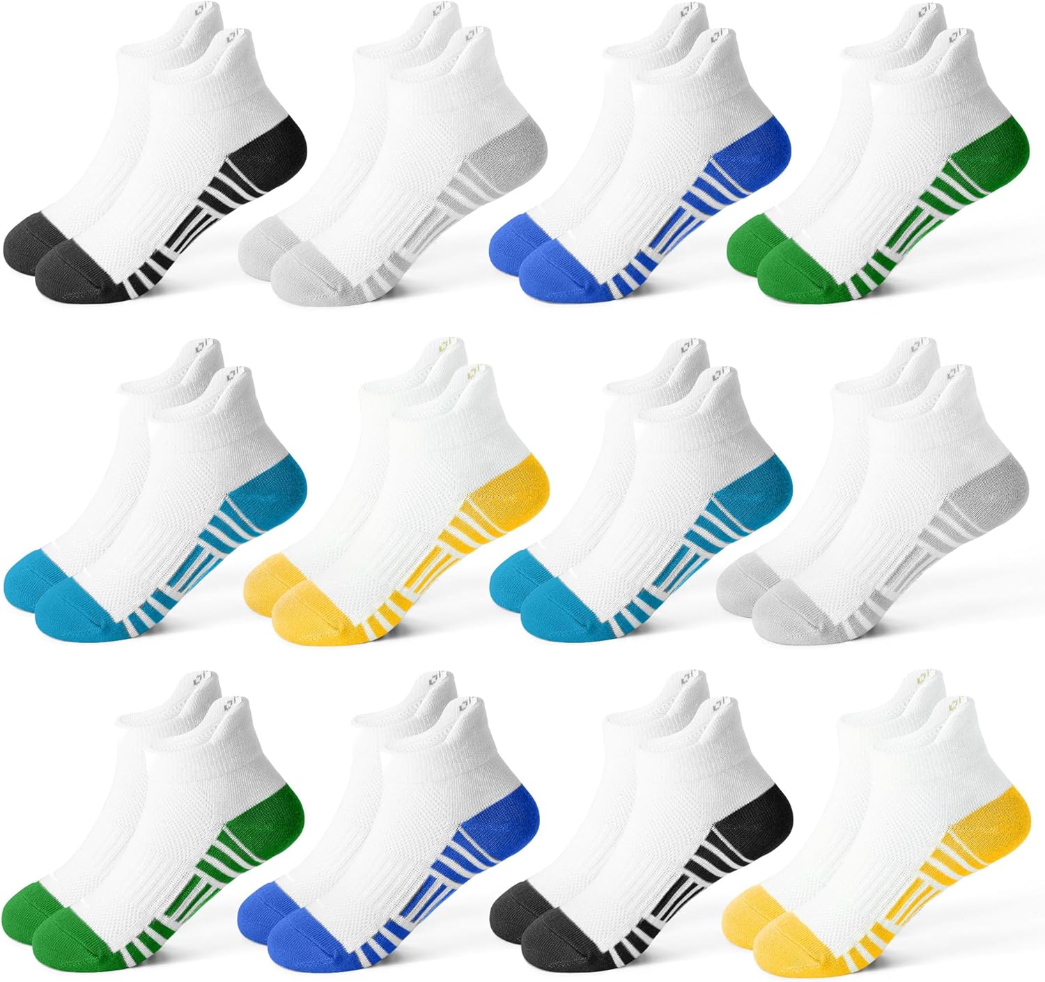 Kids Socks Boys Sock, 12 Pairs Ankle Athletic Low Cut Sport Short Socks for Boys Girls Toddler 1-14 Years