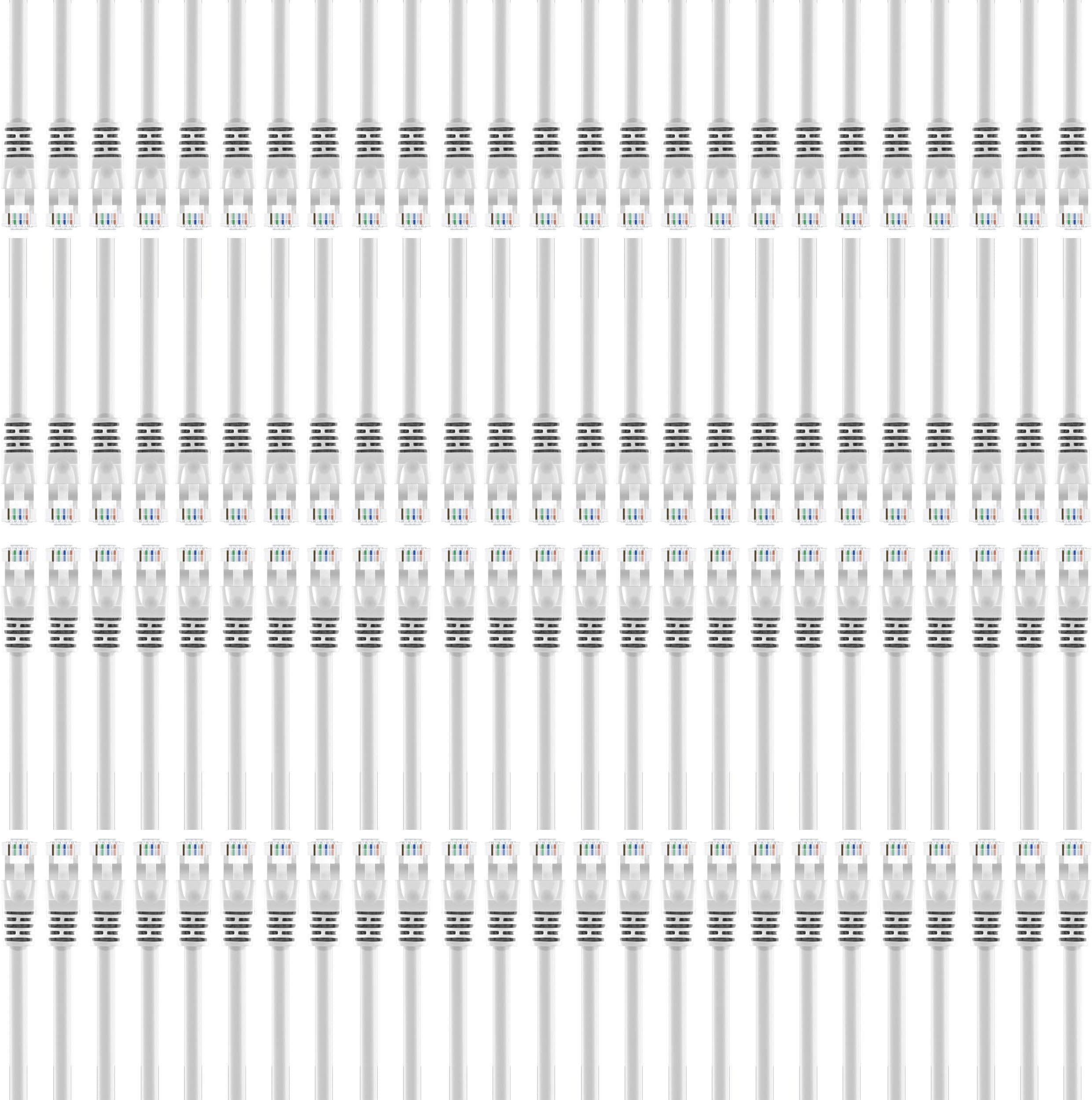 GearIT Cat 6 Ethernet Cable 1 ft (100-Pack) - Cat6 Patch Cable, Cat 6 Patch Cable, Cat6 Cable, Cat 6 Cable, Cat6 Ethernet Cable, Network Cable, Internet Cable - White 1 Foot