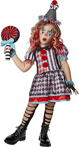 Spirit Halloween Disfraz de carnaval para niños pequeños, cosplay de payaso, disfraz clásico de Halloween, disfraz aterrador para niños pequeños