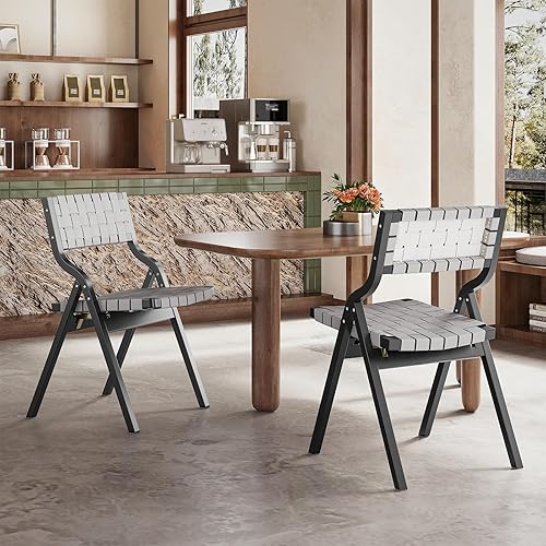 Miniatura 3 de Sillas plegables de madera, sillas plegables para interiores, sillas apilables de cuero de madera, sillas de comedor para cocina y comedor, asiento
