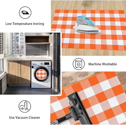 Vista 42 de Tapete Kimode de algodón, a cuadros, color negro y blanco, lavable, para porche, entrada, cocina