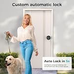 Poignée de porte intelligente avec clavier, Verrouillage de porte intelligent par mot de passe, Verrouille de porte avec empreinte digitale, Entrée sans clé (Matte Black)