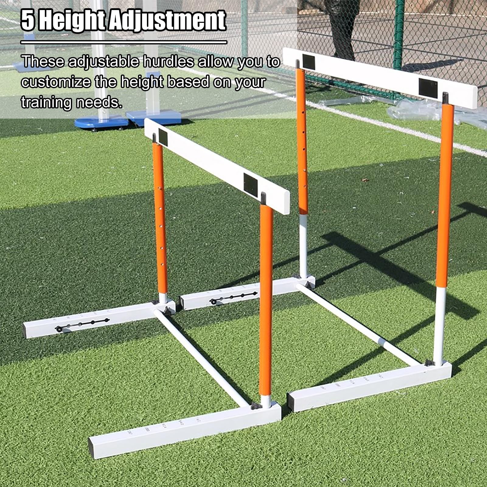 UMJIGF Track and Field Hurdles Training Equipment, Soccer Training Hurdles Poles Set, 5 Height Adjustable Obstacles for Outdoor Workout,1 Pc