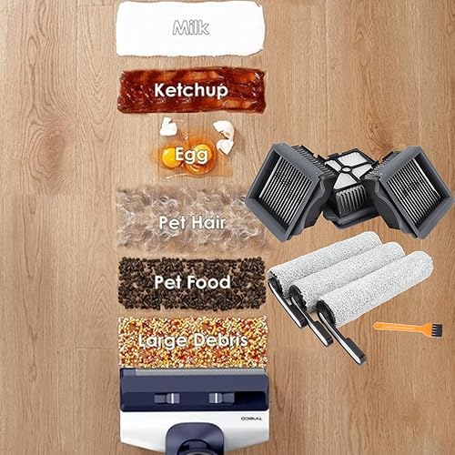 Miniatura 2 de Filtro HEPA de repuesto y rodillo de cepillo, piezas de repuesto para aspiradora Tineco S5 Roller Brush Filtro de aire de partículas de alta