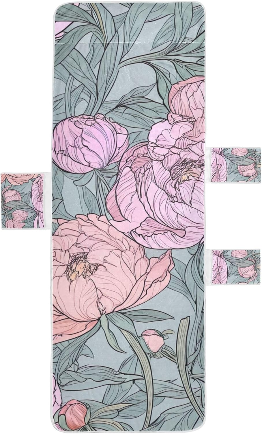 Pink Peony Floral Image Vibrant Chaise Lounge Cover Chair Towel Beach Pool Lounge Chair Covers Coast Sun Lounger 85" x 30"