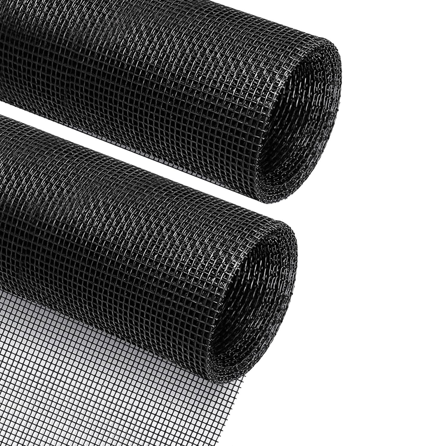 Acebon Black Fly Screen Mesh Replacement 120 X 300 Cm, Fibreglass Insect Mesh For Windows & Doors, Washable Mosquito Net Screen Roll, Diy Cuttable Bug Screen For Patio, Balcony & Window Repair (Pack Of 2)
