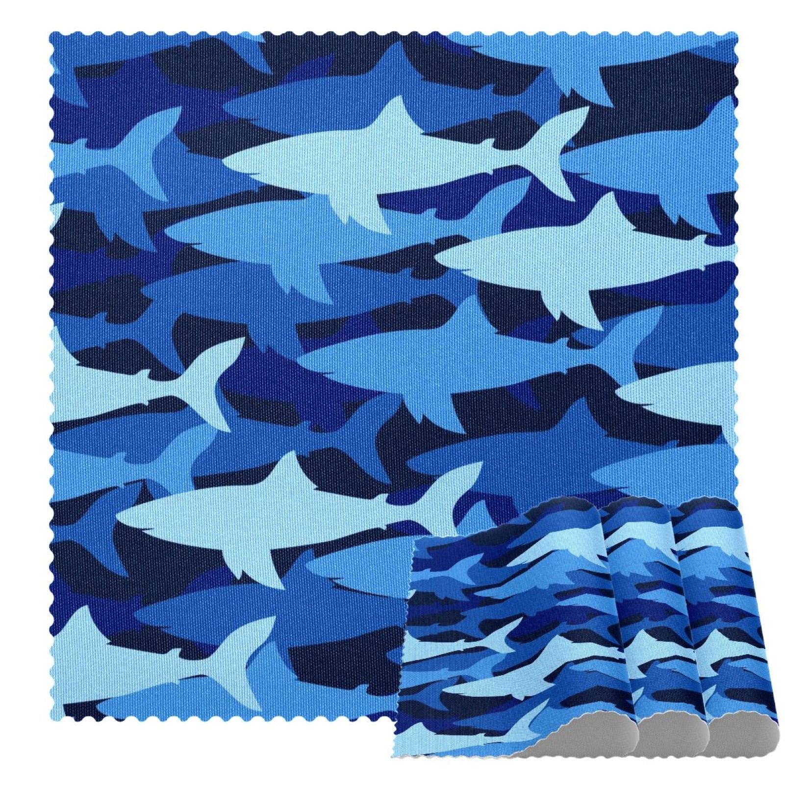 Sets de table requin bleu lot de 4 antidérapants 30x30 cm