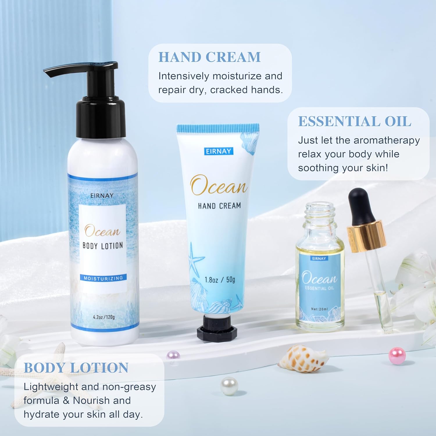 Gifts for Women, Spa Gifts Basket for Women, 12Pcs Ocean Bath and Body Gifts Set, Self Care Gifts for Mom, Wife, Girlfriend, Sister, Female Friends - Image 5