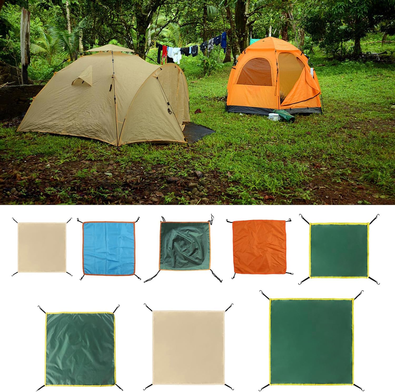 Beachs Tent Head Cloth Cover Lightweight Camping Tarp Sunshades Shelter Rainproof Awning Outdoor Supplies Tent Tarp Cover Rainproof Accessory Oxfordcloth Beachs Head