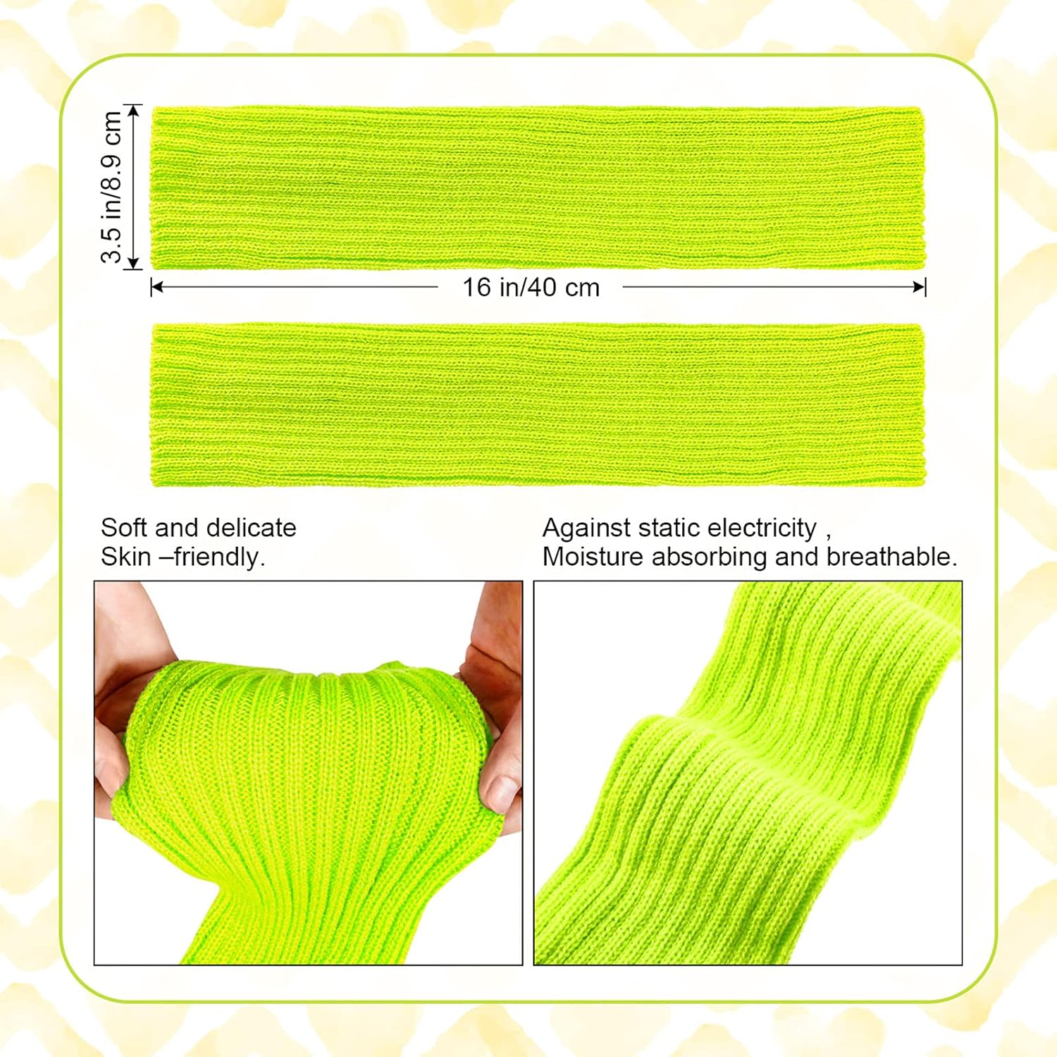 SATINIOR 80s Leg Warmer Workout Set Women 90s Costume Headband Wristbands Knit Outfit Yoga Sport Running - Image 4