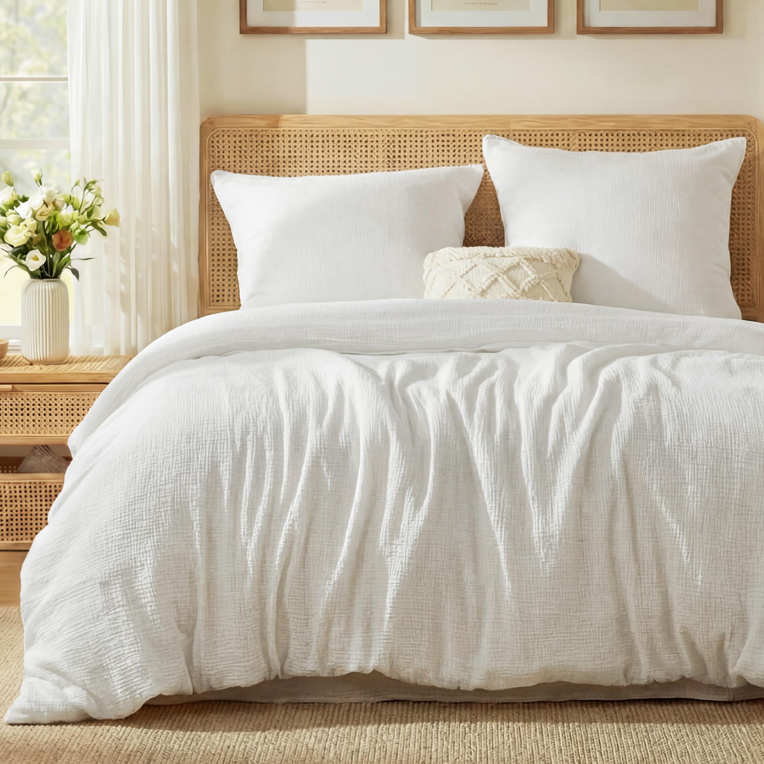 BEDSURE Musselin Bettwäsche 100% Baumwolle Bettbezug Oeko-TEX Bettwäsche-Sets für Kinder und Erwachsene Sommerbettwäsche mit Reißverschluss