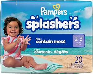 Pampers Splashers Swim Diapers, Size 2-3, Disposable Baby Swim Diapers, 1 Pack (Count of 20)