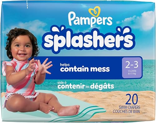 Pampers Splashers Swim Diapers, Size 2-3, Disposable Baby Swim Diapers, 1 Pack (Count of 20)
