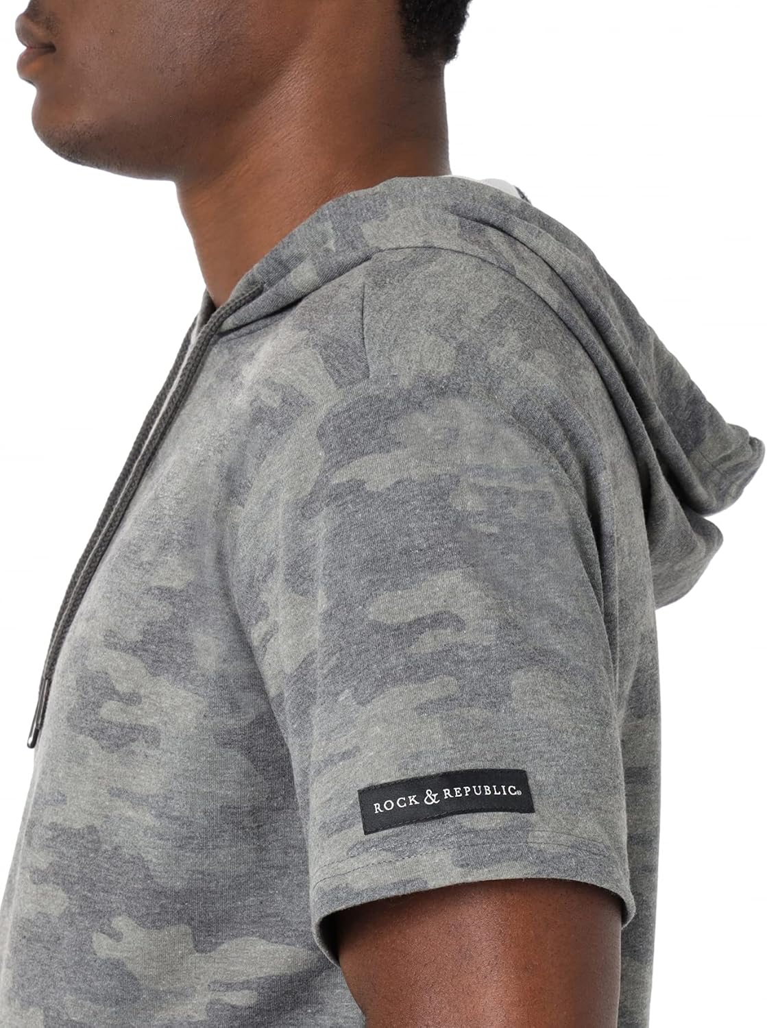 Rock & Republic Men's Short Sleeve Hoodie Sweatshirt - Image 3