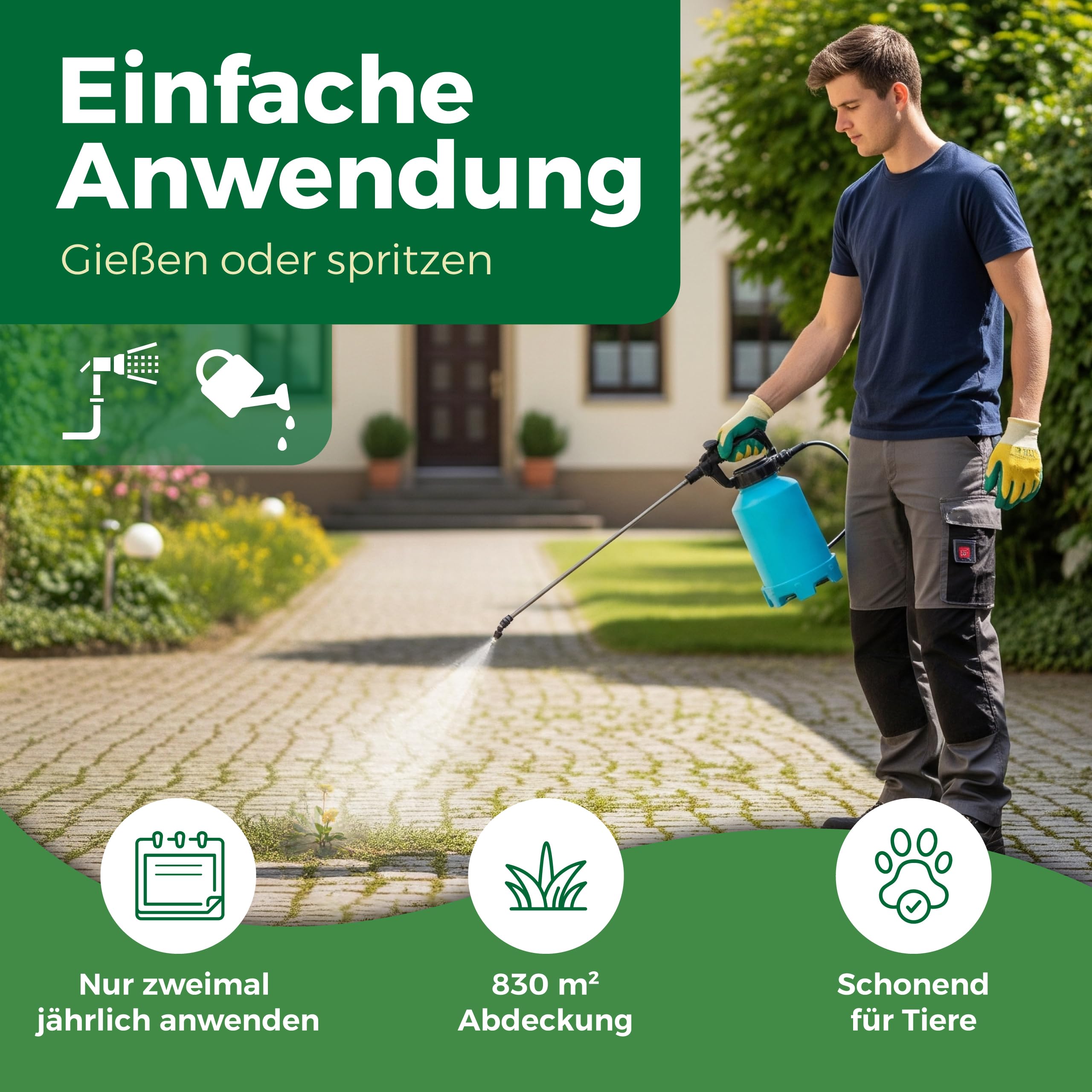 PROTECT GARDEN Permaclean Grundstoff Acetum, turboschnelle Beseitigung von Unkraut auf Wegen, Plätzen und Terrassen, 5 Liter Kanister