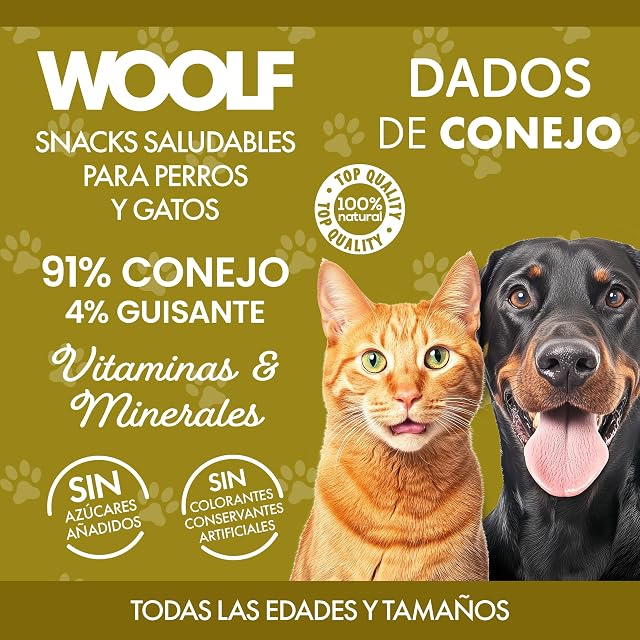 Foto 3 de 7 de Snacks Naturales Perros - Dados Conejo Bajo en Grasa - Chuches Perros Sin Conservantes - Dog Treats Saludables