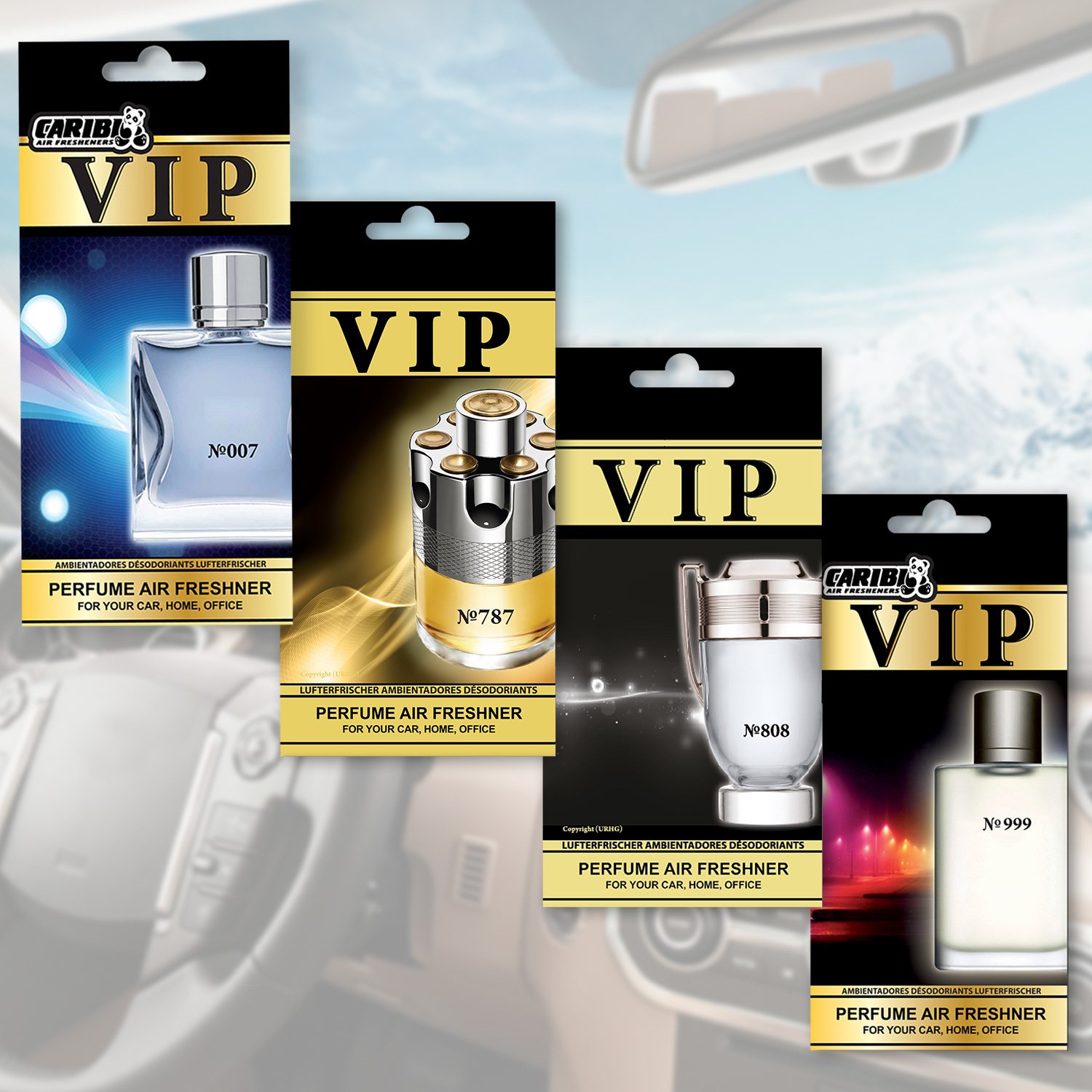 Buy Caribi VIP Air Freshener, Luxury Perfume For Your Car! Pack of 4