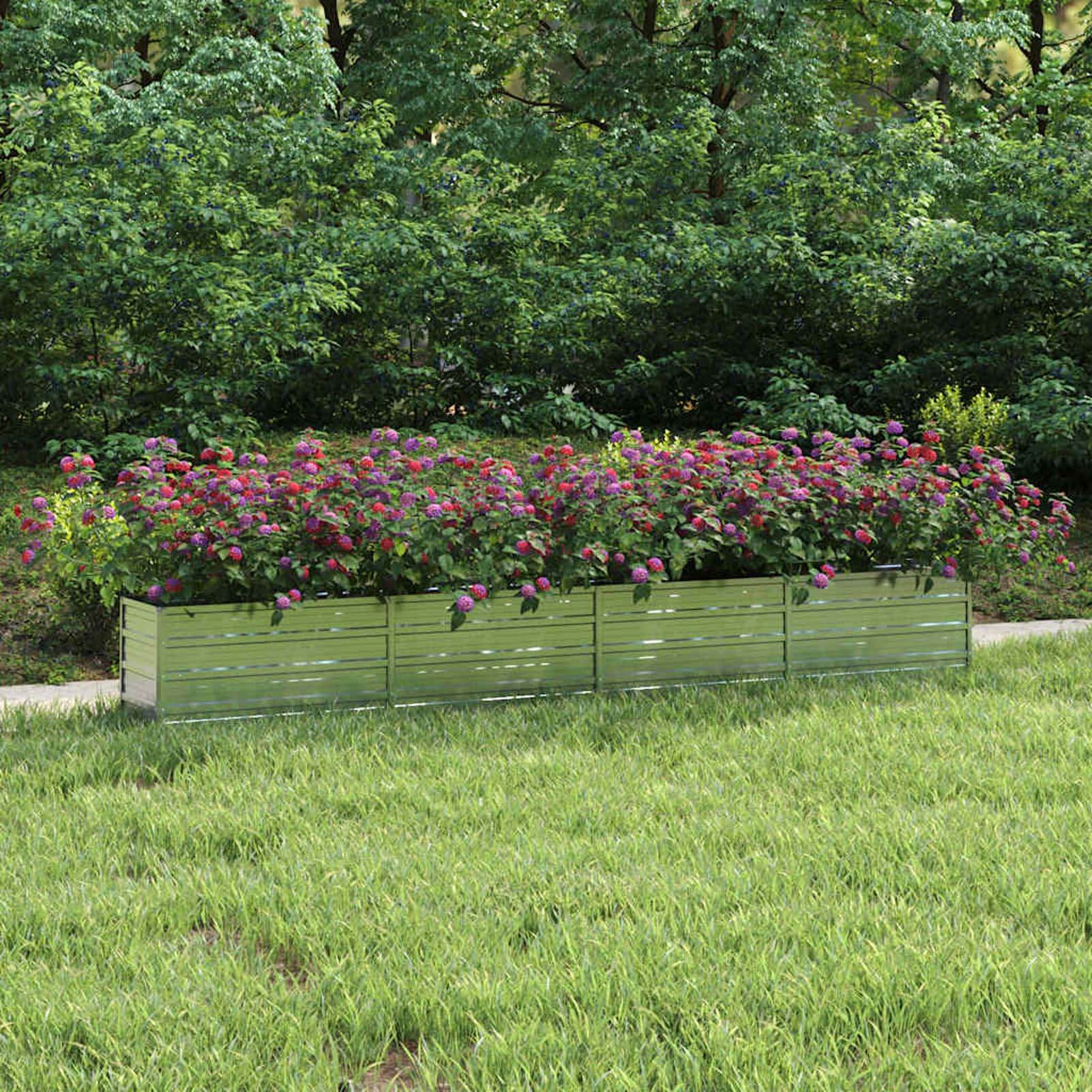Tidyard Galvanised Steel Raised Garden Bed Planter - Deep Wide Outdoor Decor for Vegetables, Flowers, Herbs Model316893